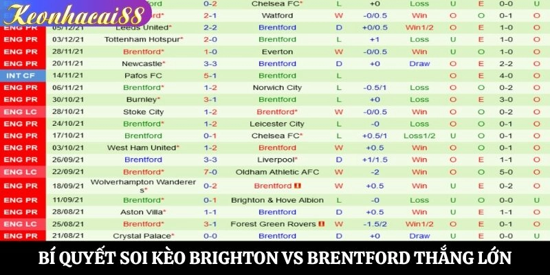 Bí quyết soi kèo Brighton vs Brentford thắng lớn