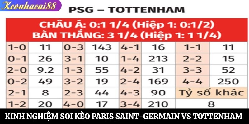 Kinh nghiệm soi kèo Paris Saint-Germain vs Tottenham chuẩn