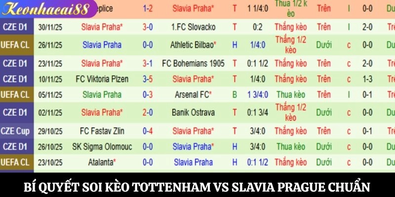 Bí quyết soi kèo Tottenham vs Slavia Prague chuẩn